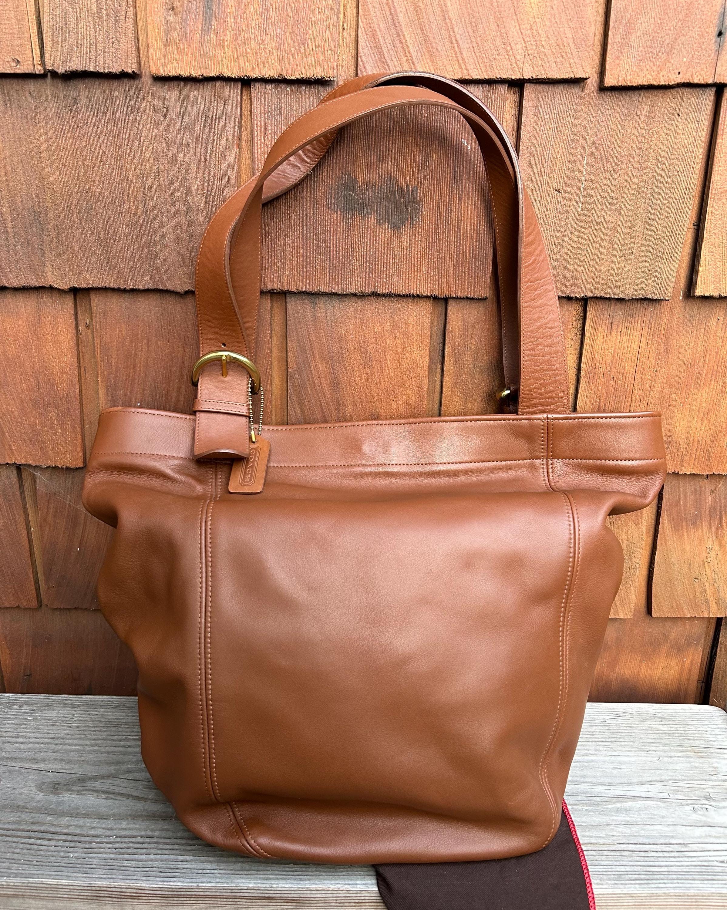 バッグ COACH Archive 4082 Tote Bag USA Brown Coach 4082 Large Brown Leather Vintage Tote Boho Shoulder