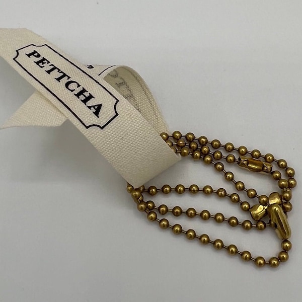 Set (3) Three Ball Chain Replacements for Coach Hangtags Solid Brass 4”