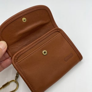 New, British Tan Vintage Coach Multifunction Small Card Coin Purse 7219