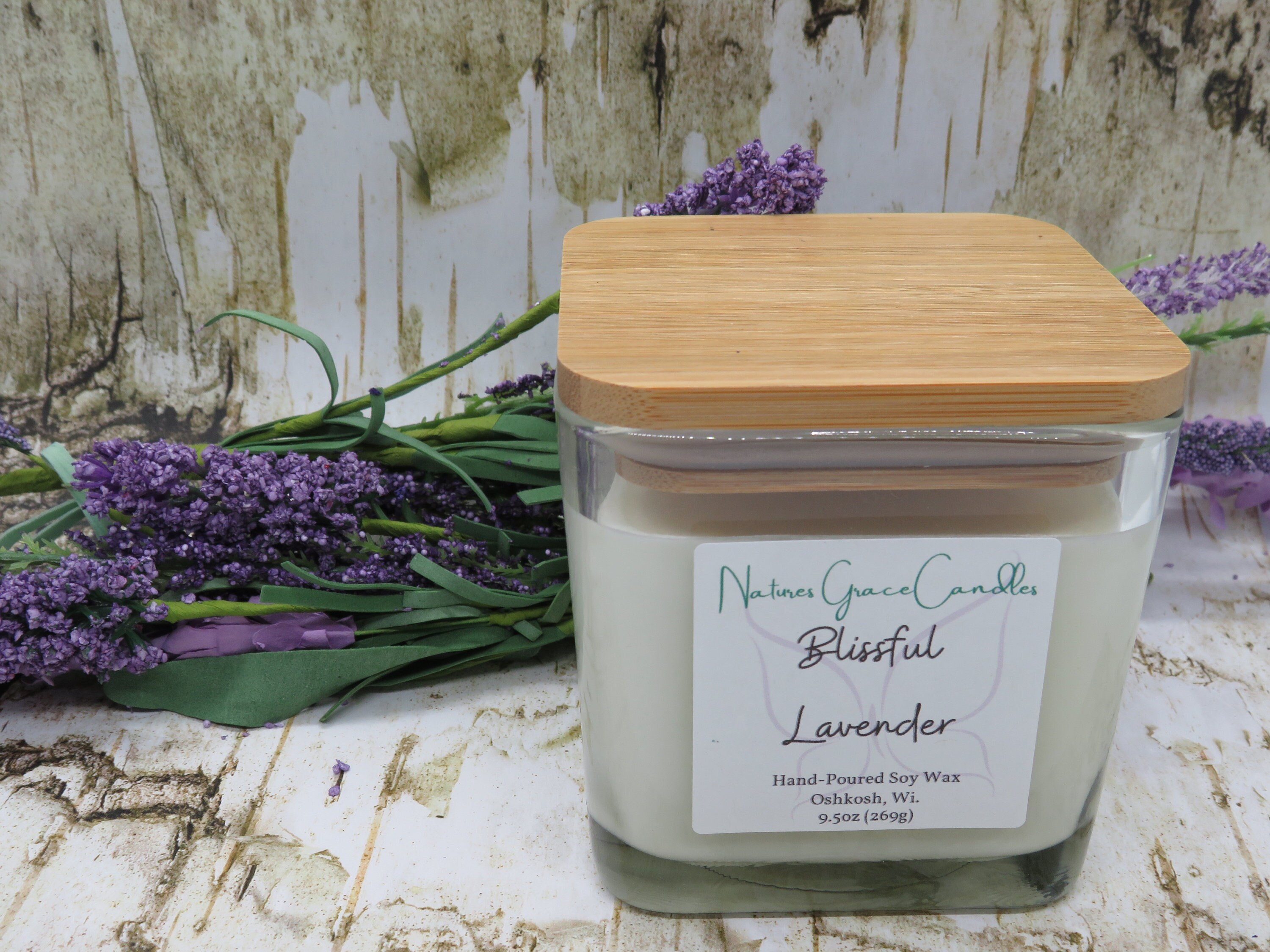 Blissful Lavender Scented Soy Candle Natural Soy Wax Candle Etsy