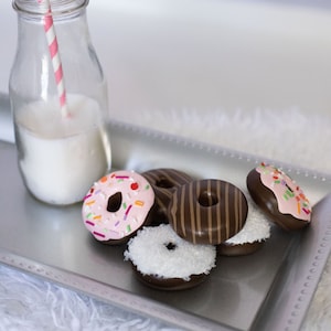 Mini Faux Donut , Farmhouse decor , Tiered tray decor, Summer decor , Coffee bar decor , Photography Props , Fake Donut Prop, Faux Deserts