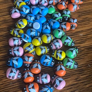 Wooden Bees | Colorful Bees | Pride | Rainbow Decor | Faux Food  Accents