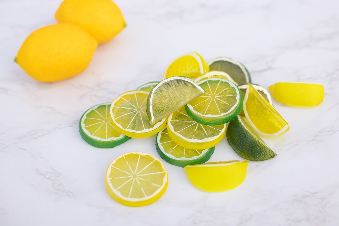 Fake Lemon Slices, Lemon Tier Display, Artificial Lemon Slice, Lemon Decor, Plastic Lemon,fake