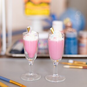 Fake Mini Milk Shakes , Photo Prop, Kitchen Spring Decor , Faux Sweets , Fake Bakes , Spring Decor