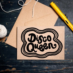 Verjaardagskaart / Disco Queen / voor haar kaart / ecokaarten