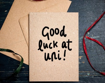 Good Luck-kaart / Good Luck bij Uni / je hebt deze kaart / eco-verpakking