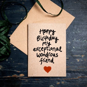 Biglietto di compleanno divertente/buon compleanno mio eccezionale amico meraviglioso/carta ecologica
