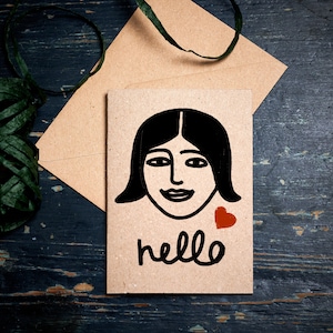 Falta tu tarjeta / Hola / tarjeta de amistad / una tarjeta para saludar / tarjeta ecológica