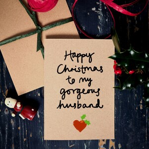 Cartolina di Natale divertente / Buon Natale al mio splendido marito / Cartolina di Natale per marito / Cartolina di Natale romantica / Cartolina ecologica