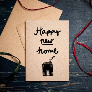 Divertente carta casa in movimento / Happy New Home / carta casa in movimento / eco card