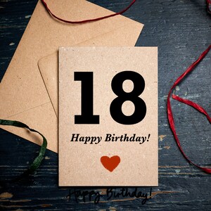 Biglietto per 18° compleanno / compleanno speciale / Biglietto per 18° / Diciottesimo compleanno / Carte ecologiche