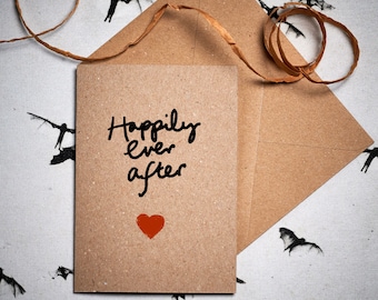 Wedding card / Happily Ever After /  Congratulations on your wedding card / plastic-free eco card