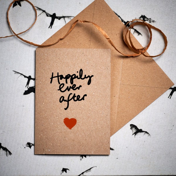 Wedding card / Happily Ever After /  Congratulations on your wedding card / plastic-free eco card