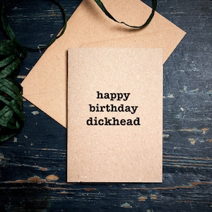 Cartão de aniversário engraçado/Feliz aniversário idiota/cartão de aniversário rude/cartões ecológicos