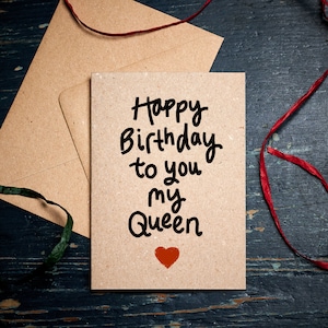 Tarjeta de cumpleaños divertida / Feliz cumpleaños a ti Mi Reina / para su tarjeta / tarjeta ecológica