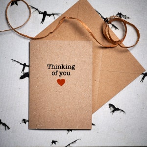 Thinking of you Karte / Du bist in meinen Gedanken / personalisierte Karte / plastikfreie Karte