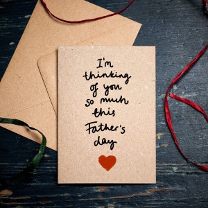 Biglietto per la Festa del Papà / Ti penso così tanto questa Festa del Papà / Biglietto premuroso / Biglietto per le persone che trovano difficile la Festa del Papà