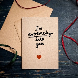 Funny Anniversary card /  I'm Extremely into You / Cards for him / card for her / eco card
