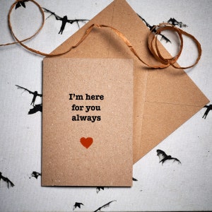 Thinking of you card / sorry for your loss card / I'm here for you always card /  plastic-free card