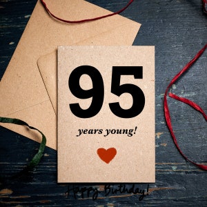 Carte d'anniversaire amusante / Jeune de 95 ans / anniversaire spécial / Carte pour le 95e / 80e anniversaire / Carte écologique