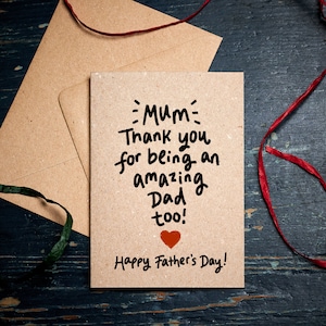 Tarjeta del día del padre de mamá / ¡Mamá! Gracias por ser un padre increíble también / Feliz Día del Padre Mamá / Tarjeta de Gracias Mamá / Día del Padre Alternativo