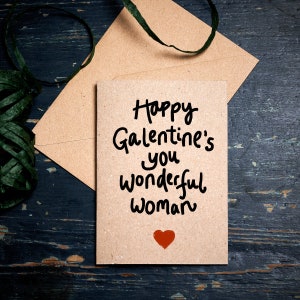 Grappige Galentine kaart/Happy Galentine's jij geweldige vrouw/Valentijnsdagkaart/plasticvrije ecokaarten