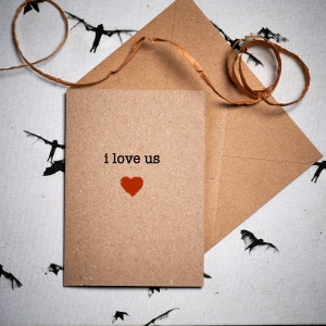 Anniversary card / I love us / Valentine card / couple card / eco card