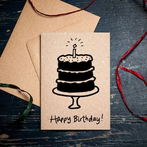 Verjaardagskaart / Happy Birthday / Verjaardagstaart / verjaardag van elke leeftijd / ecokaarten