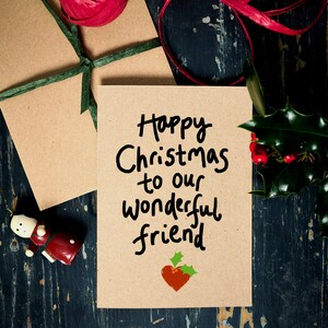 Carte de Noël ami / Joyeux Noël à notre merveilleux ami / Carte de Noël pour un être cher / carte écologique