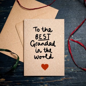 Carte de grand-père / Au meilleur grand-père du monde / Carte de gratitude / Carte de fête des pères / Carte écologique