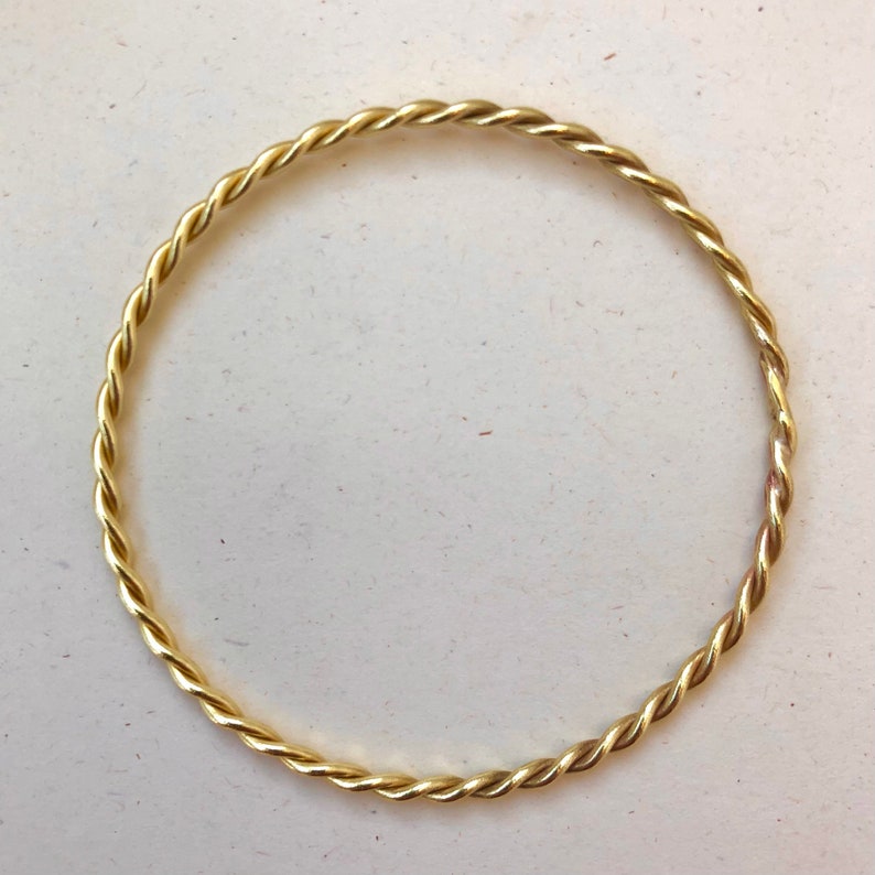 Twisted bangle, brass twist bracelet, bangle turbines image 4