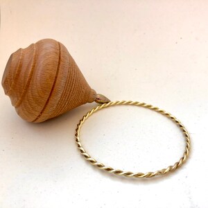 Twisted bangle, brass twist bracelet, bangle turbines image 7