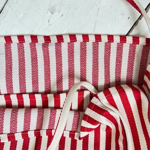 Striped Summer Canvas Jute Tote Bag image 9