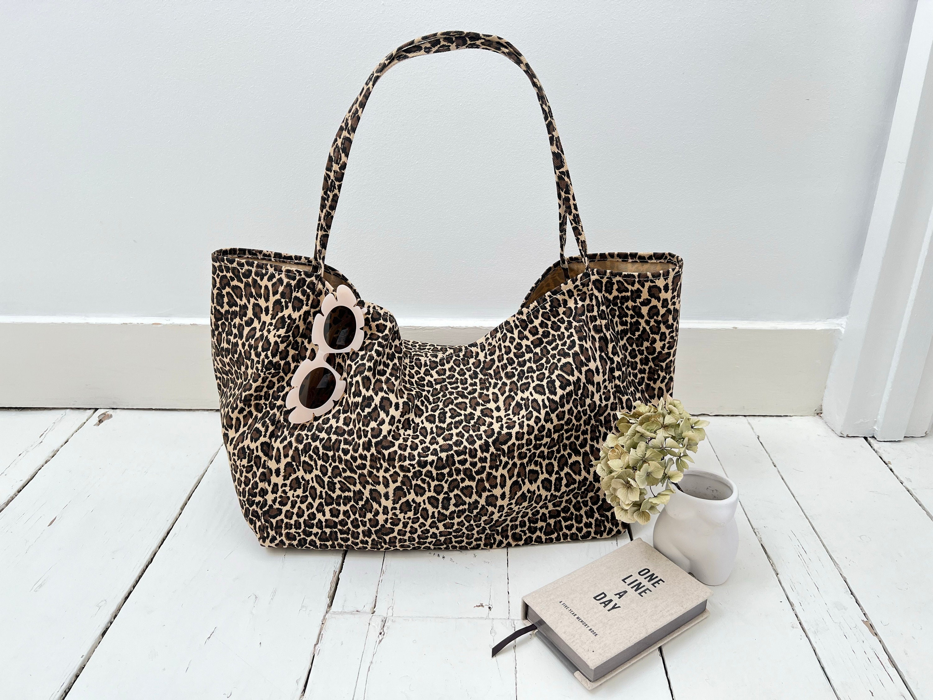Leopard Leo Animal Print Large Summer Beach Canvas Cotton