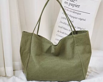 Borsa grande per la spesa Borsa per la spesa in tela di mercato Borsa in iuta di alta qualità Borsa per la spesa riutilizzabile Tasca Parigi in cotone (verde, bianco sporco, nero o marrone)