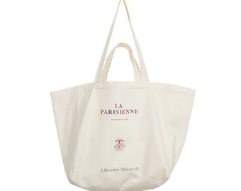 La Parisienne Sac parisien en toile de jute Sac à provisions réutilisable de haute qualité Sac fourre-tout pliant Mots français Paris