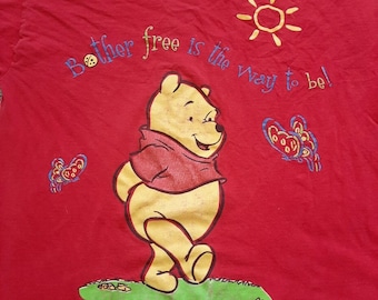 Vintage Winnie the Pooh "Bother free is the way to be!" 90s Large T-Shirt