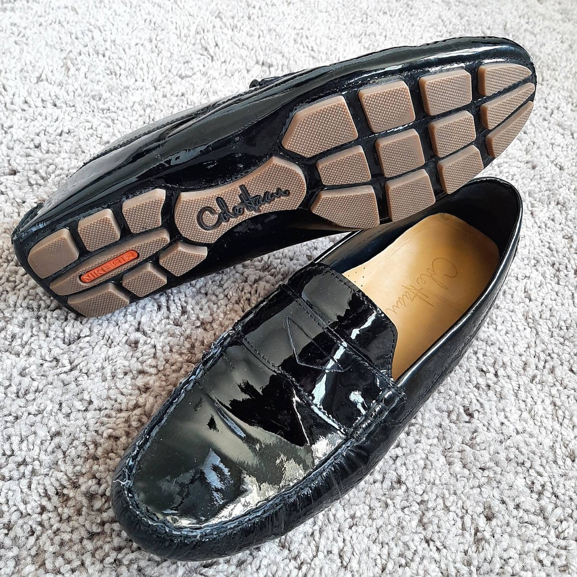 cole haan nike air black patent leather pumps