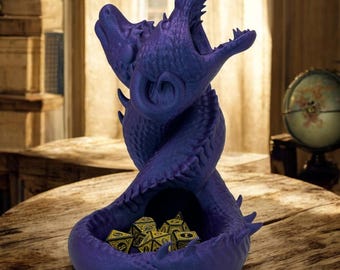 3D Printed Twin Dragon Dice Tower, D&D Gaming Accessory