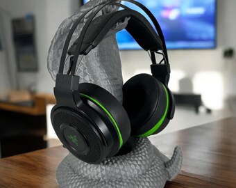 Coiled King Cobra Headphone Stand, Unique Gamer Decor