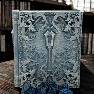 Cleric Tome Card and Dice Storage, Dice Rolling Tray, Minifigure Storage, Roleplaying Games, Dungeons and Dragons, MTG Card Storage