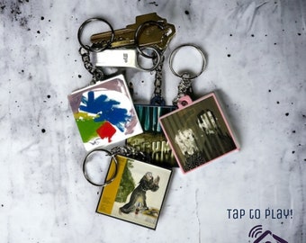 Custom Album Cover Keychain, NFC Music Playlist Keychain