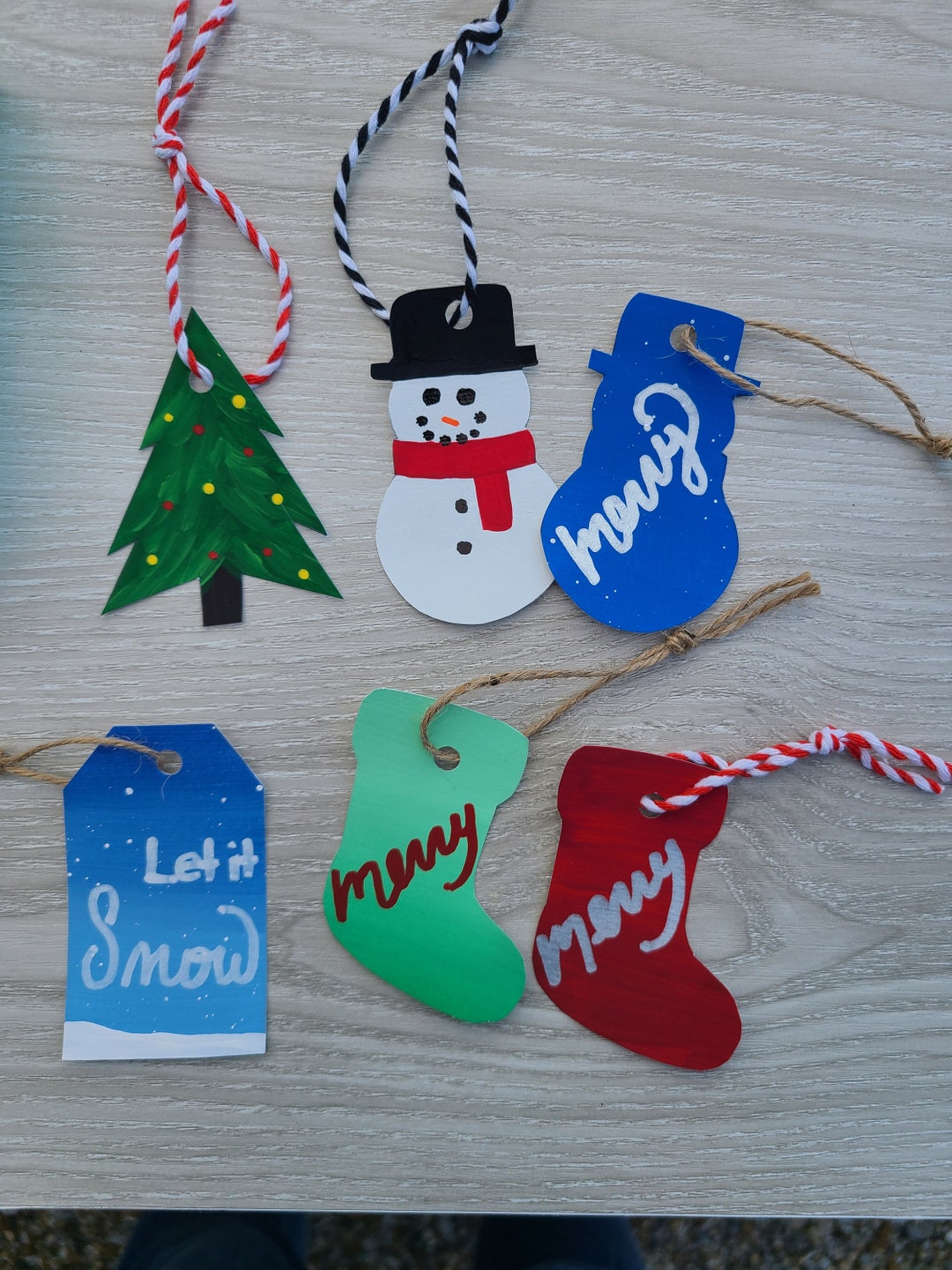 Hand Painted Gift Tags Set Of 5 Etsy