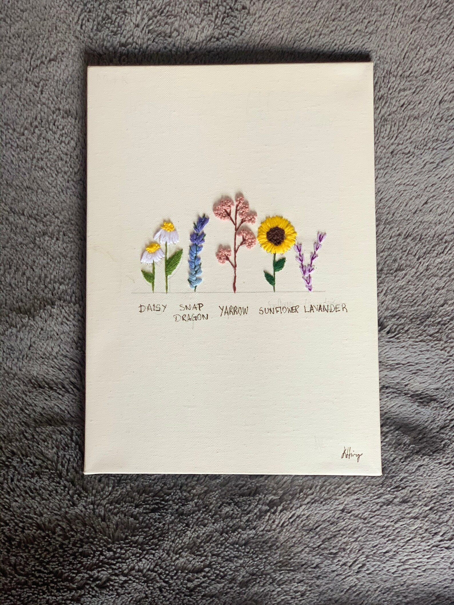 Flower embroidery on canvas Etsy