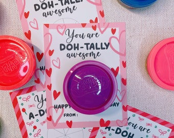 Play-Doh Valentines, Non-Candy Valentine, Printable Valentines for Kids, Class Party, Valentines Kids Gift Printable, Instant Download