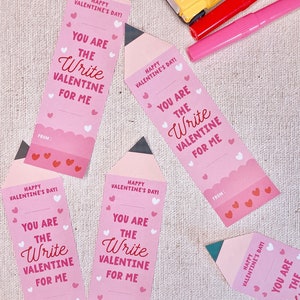 Cartes à crayons imprimables pour la Saint-Valentin, cartes de Saint-Valentin pour enfants pour crayon d’école, écriture de la Saint-Valentin, porte-crayon de la Saint-Valentin *TÉLÉCHARGEMENT INSTANTANÉ*