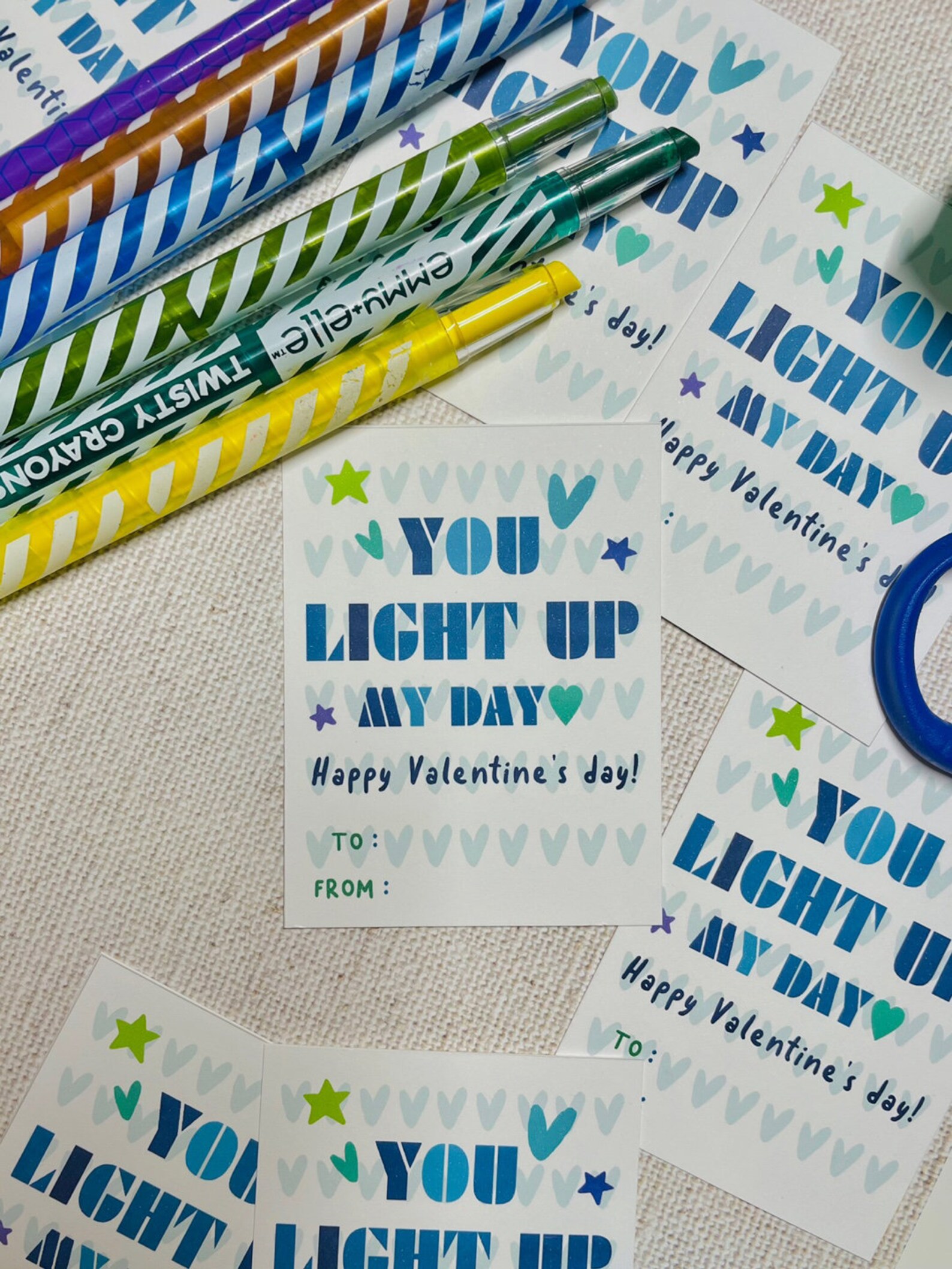 Glow Stick Valentine's Day Tag: Kids Printable (digital Download) - Etsy