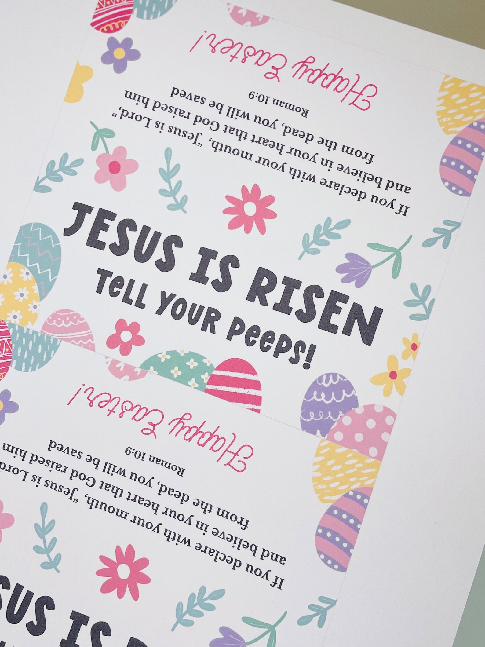 Jesus is Risen Tell Your Peeps, Easter Treat Bag Toppers, Happy Easter ...