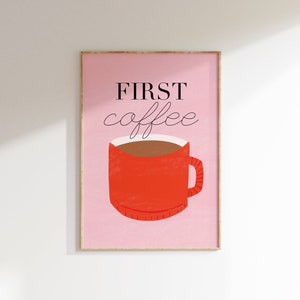 First Coffee, Coffee Poster, Kitchen Wall Art, Cafe Decor, Trendy Wall Art, Coffee Lover, Office Wall Art, Wall Print Set,*DIGITAL DOWNLOAD*