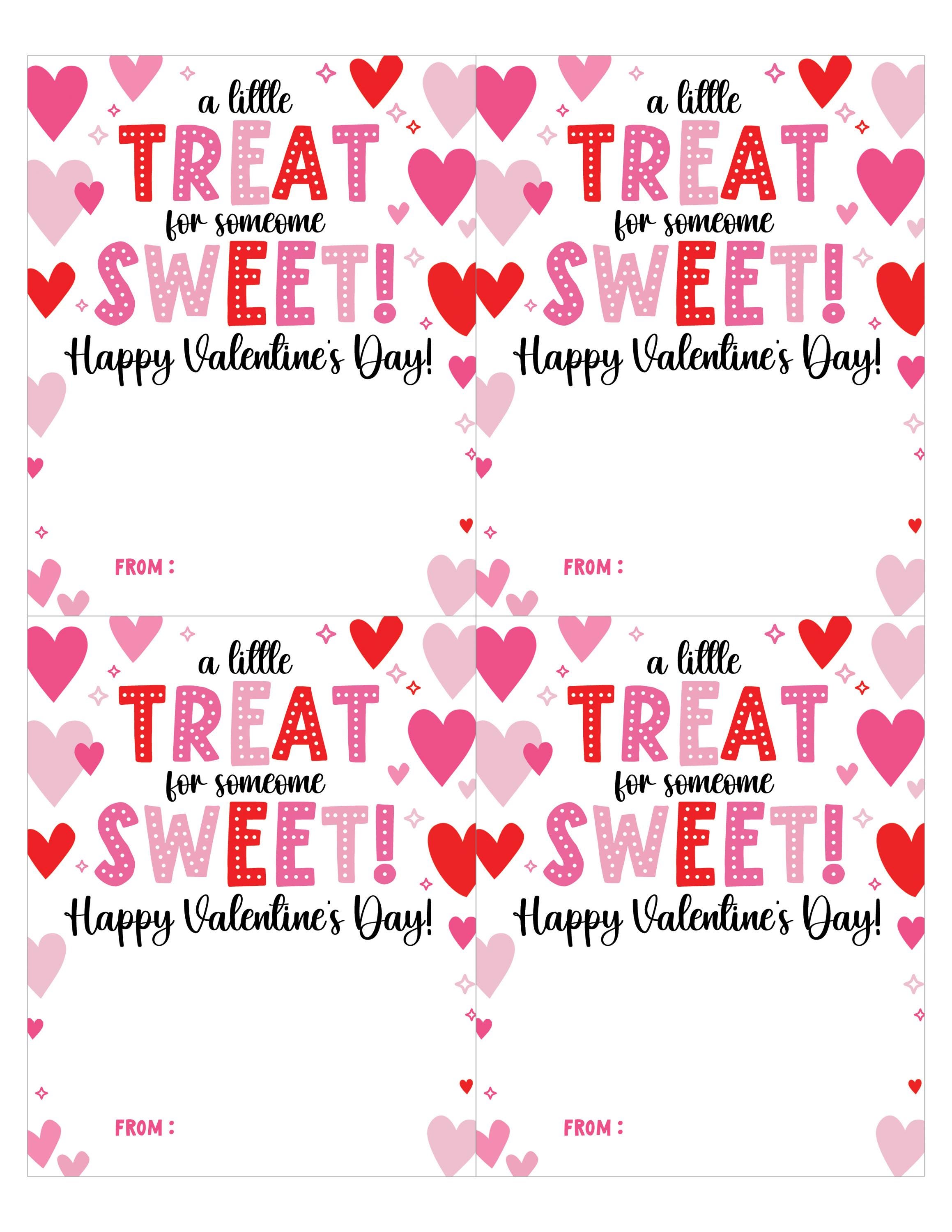 Printable Valentine's Day Treat Tags: Sweet Classroom Favors (digital ...